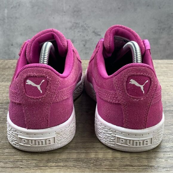 PUMA~Youth Girl’s~Suede Pink Wide Lace Sneakers Size 3C - Picture 4 of 8